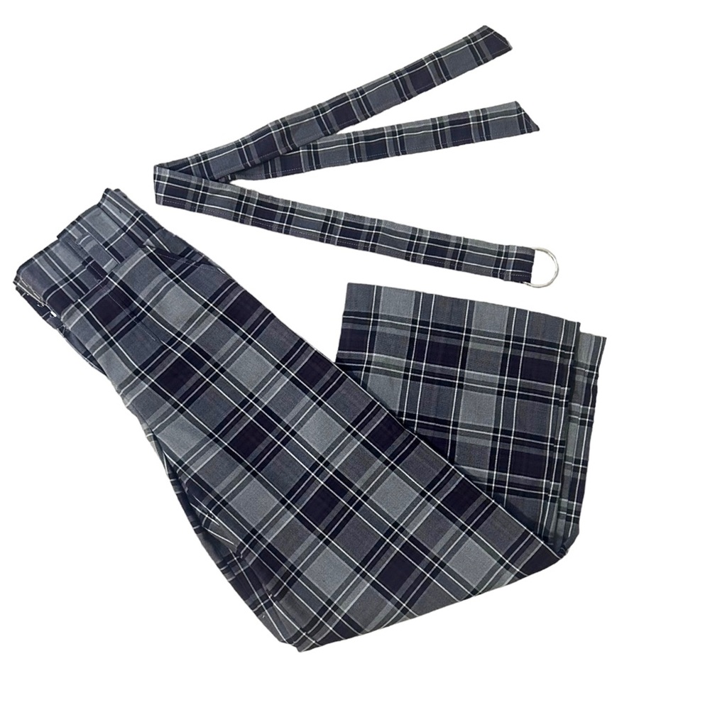 7th Avenue New York & Company Purple & Gray Plaid Wide Leg Pants Women 2